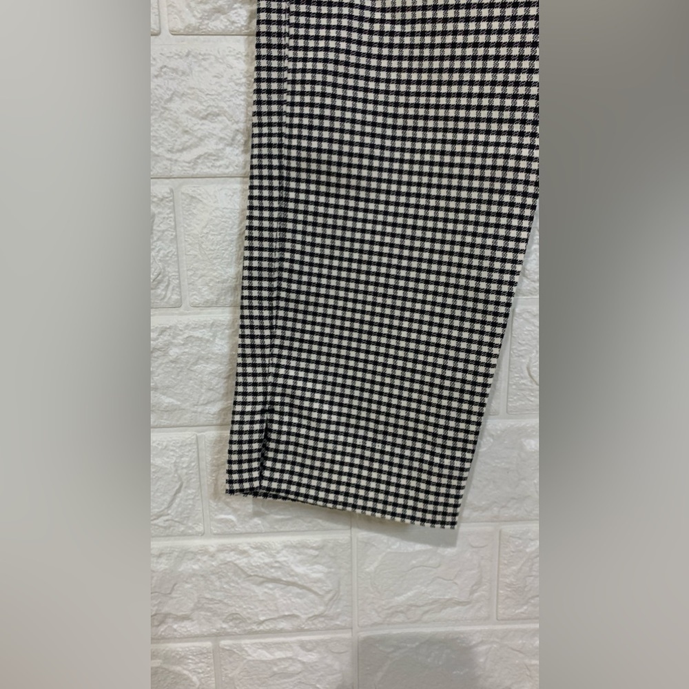 Excellent Condition High Waisted Never Fade Pixie Ankle Gingham Pants | Black Wh - Picture 6 of 11
